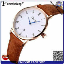 Yxl-505 2016 Trending Fashion Stainless Steel Quartz Single Hand Genuine Leather Strap Watches